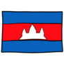 Cambodia Flag Doodle Sticker