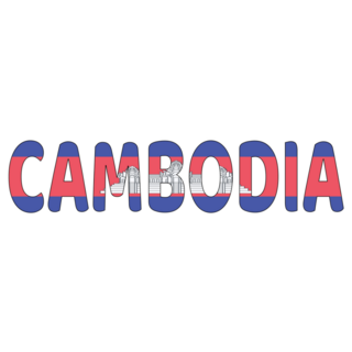Cambodia Flag Font Sticker