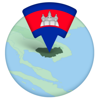 Cambodia Flag Marker Sticker