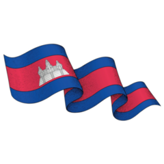 Cambodia Flag Ribbon Sticker