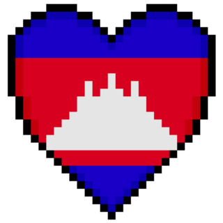 Cambodia Heart Pixel Sticker