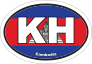 Cambodia Kh Flag Oval Sticker