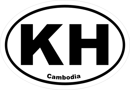 Cambodia Kh Oval Sticker