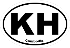 Cambodia Kh Oval Sticker