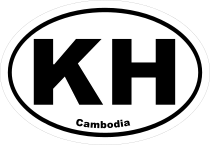Cambodia Kh Oval Sticker