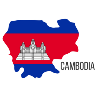 Cambodia Labeled Map Sticker