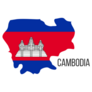 Cambodia Labeled Map Sticker