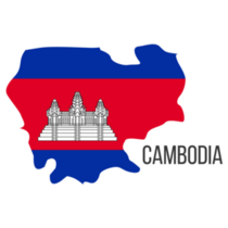 Cambodia Labeled Map Sticker