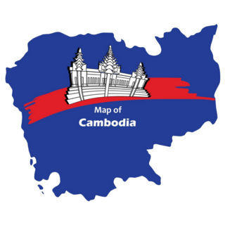 Cambodia Map & Flag Sticker