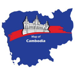 Cambodia Map & Flag Sticker