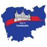 Cambodia Map & Flag Sticker