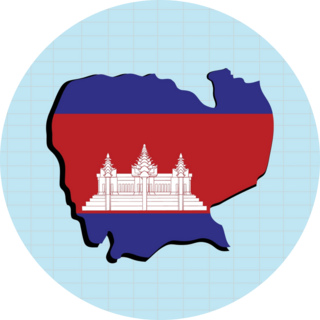 Cambodia Map Graph Sticker