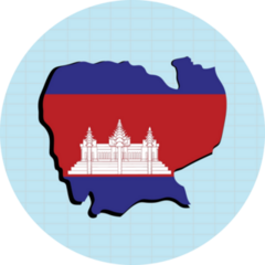 Cambodia Map Graph Sticker