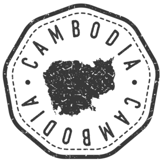 Cambodia Map Stamp Sticker