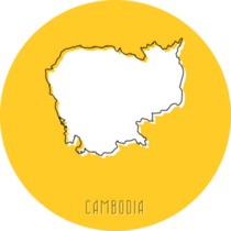Cambodia Map Yellow Sticker