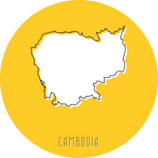 Cambodia Map Yellow Sticker