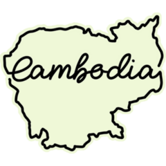 Cambodia Outline Map Sticker