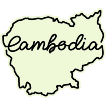Cambodia Outline Map Sticker