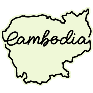 Cambodia Outline Map Sticker