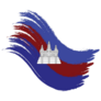 Cambodia Painted Flag Sticker