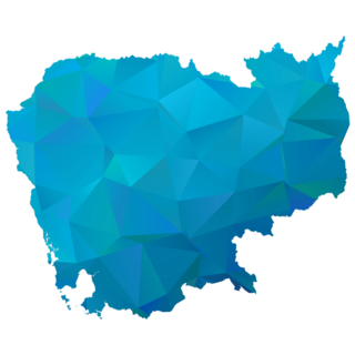 Cambodia Polygonal Map Sticker