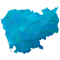 Cambodia Polygonal Map Sticker