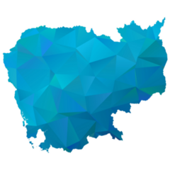 Cambodia Polygonal Map Sticker