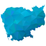 Cambodia Polygonal Map Sticker