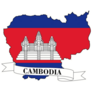 Cambodia Ribbon Map Sticker