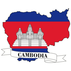Cambodia Ribbon Map Sticker