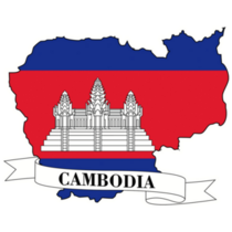 Cambodia Ribbon Map Sticker