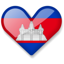 Cambodia - Shiny Heart Sticker