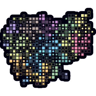 Cambodia, Square Map Sticker