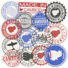Cambodia Travel Stamps Sticker