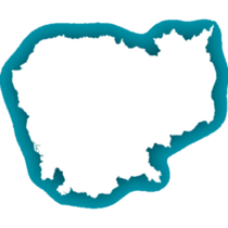 Cambodia White Map Blue Sticker