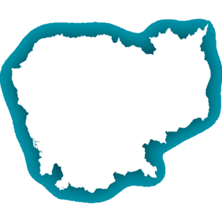 Cambodia White Map Blue Sticker