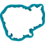 Cambodia White Map Blue Sticker