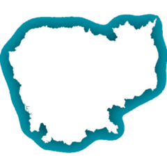 Cambodia White Map Blue Sticker