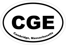 Cambridge, Massachusetts Oval Stickers