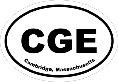 Cambridge, Massachusetts Oval Stickers