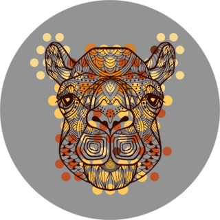 Camel. African Tribal Pattern Grey Sticker