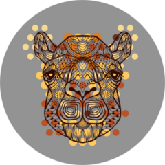Camel. African Tribal Pattern Grey Sticker