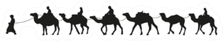 Camel Caravan Silhouette Illustration Sticker