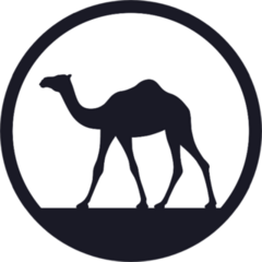 Camel In Desert Walking Forward At Sunrise Sticker