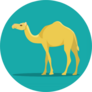 Camel Isolated Teal Sticker