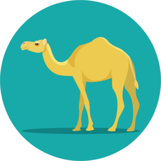 Camel Isolated Teal Sticker