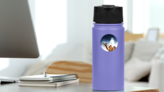Camel Milk Illustration Sticker on a Water Bottle (New) example