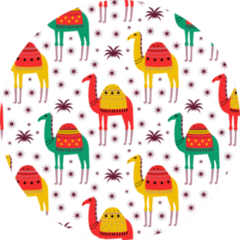 Camel Pattern Flat Color Design Sticker