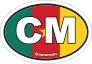Cameroon Cm Flag Oval Sticker