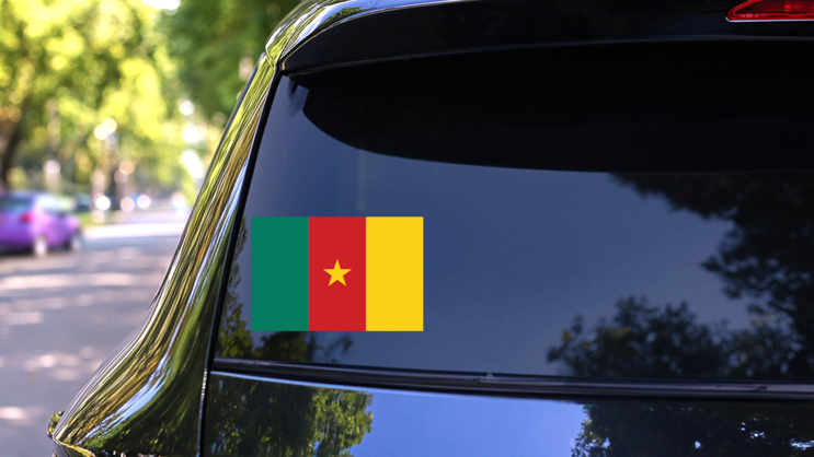 Cameroon Flag Sticker on a Rear Car Window (New) example